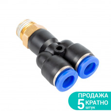 Штуцер цанговый (Y-образный) Ø12мм МТ 1/4" SIGMA (7027891)