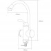 Кран-водонагреватель проточный LZ 3.0кВт 0.4-5бар для кухни гусак ухо на гайке AQUATICA (LZ-6B111W)